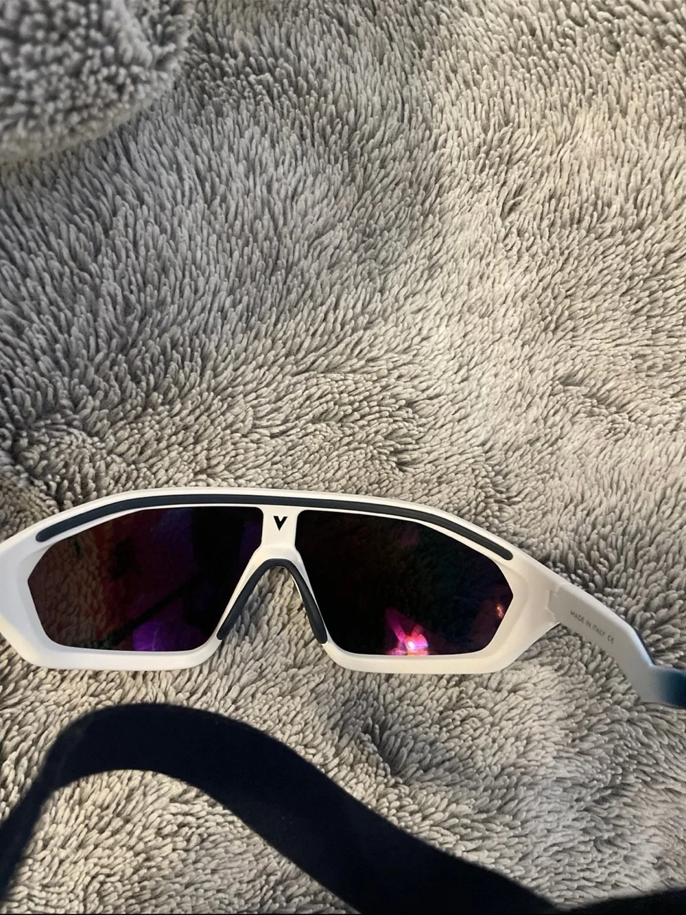Vuarnet Trek White Blue HD Rainbow Flash Unisex Sunglasses with Case Authentic